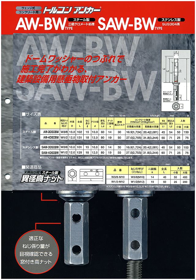 サンコー トルコンアンカーAWタイプ 50本 AW-3050-BW - 4