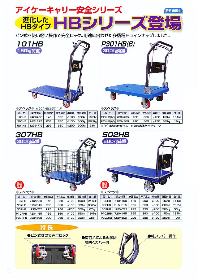 話題の行列 アイケー プレス製運搬車 フラット折り畳みハンドルタイプ 均等荷重150kg WD150 1042816 送料別途見積り 法人  事業所限定 外直送