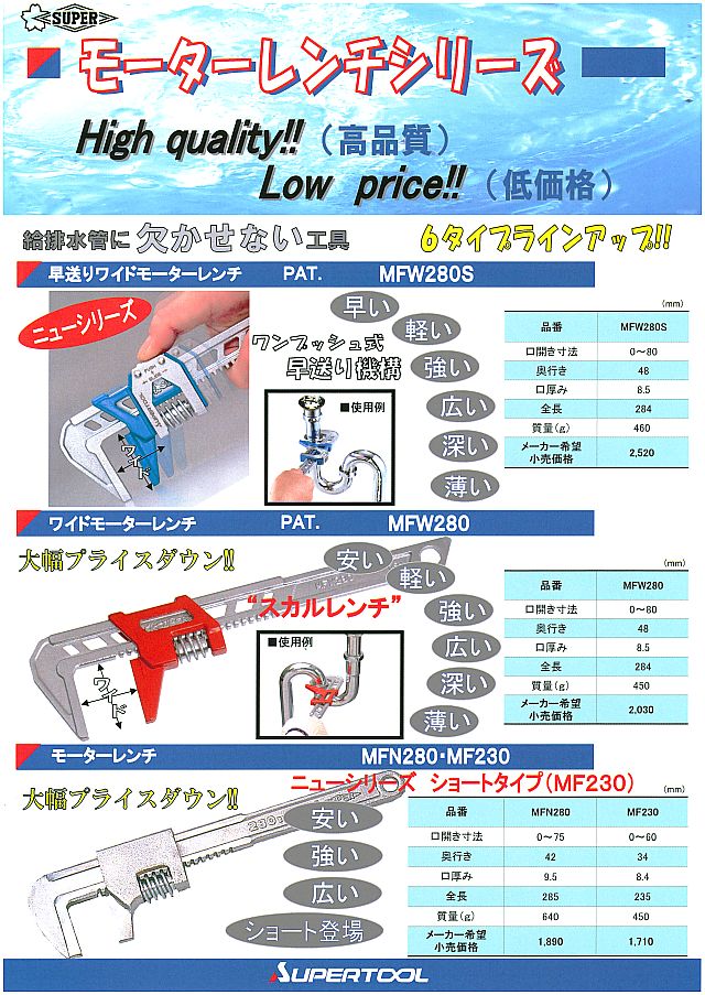 スーパー ワイドモーターレンチ MFW280S gDX1n5wrte, DIY、工具 - bballgolf.com