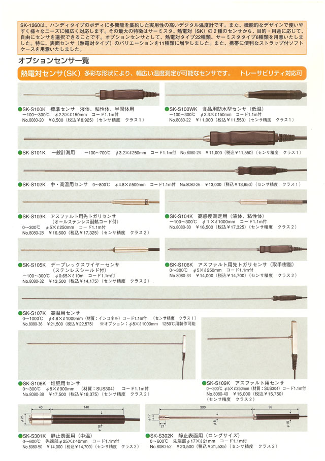 佐藤計量器 メモリ機能付防水型デジタル温度計 SK-1260 丸甲金物株式会社