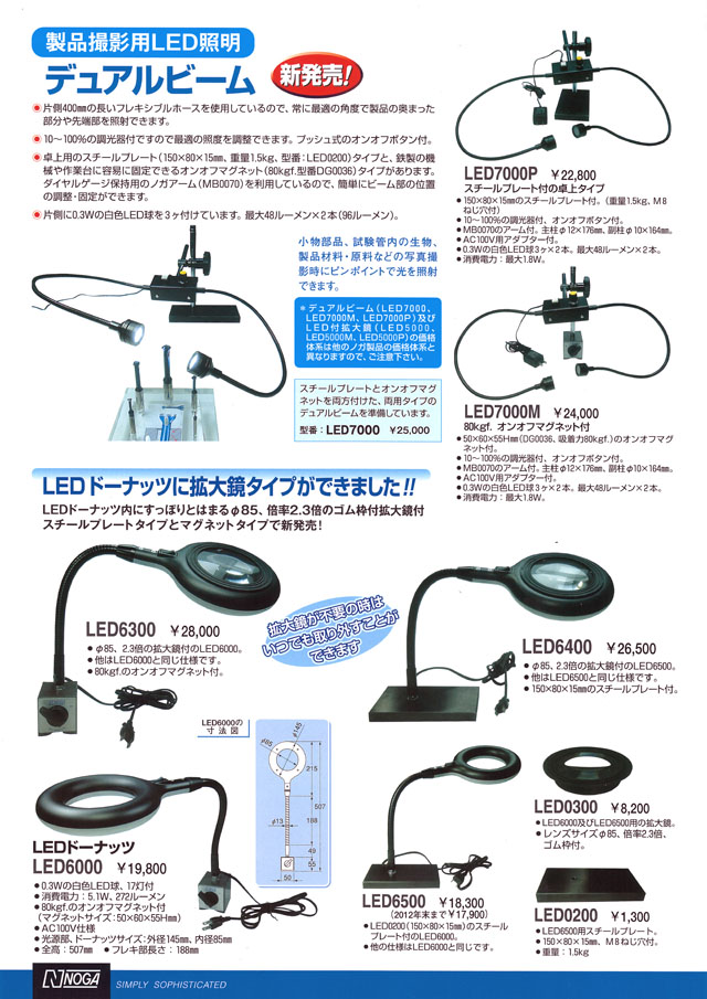 ＮＯＧＡ ノガＬＥＤスタンド拡大鏡付ＬＥＤドーナッツ ノガ・ジャパン（株） (LED6300) (412-2127) フック、マグネット、画鋲