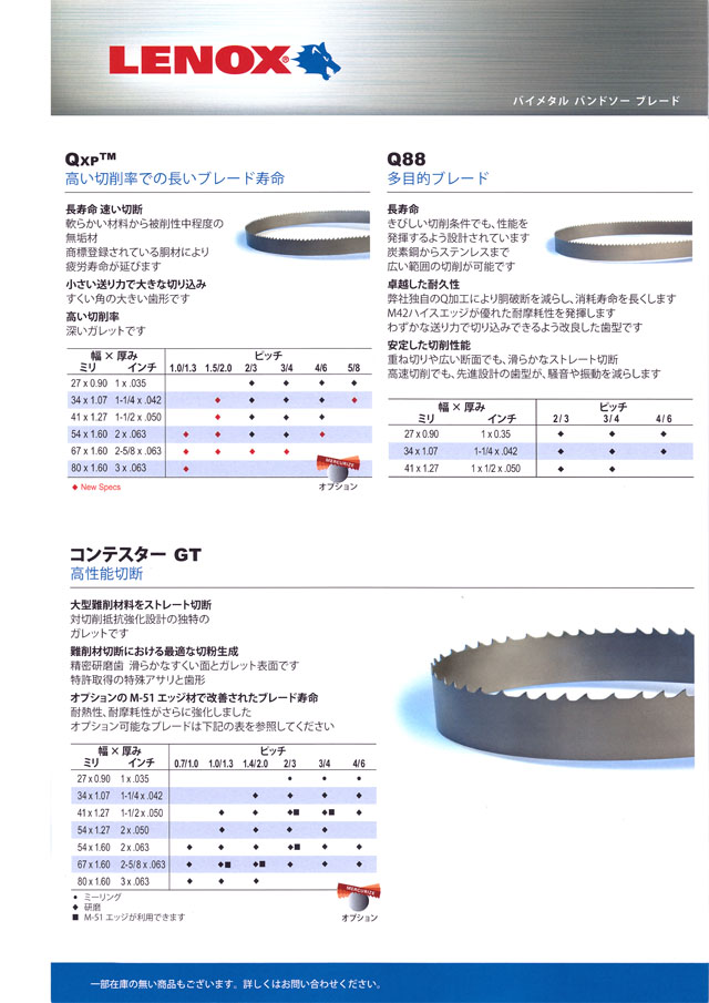 ＬＥＮＯＸ バンドソーブレード シリーズ 丸甲金物株式会社