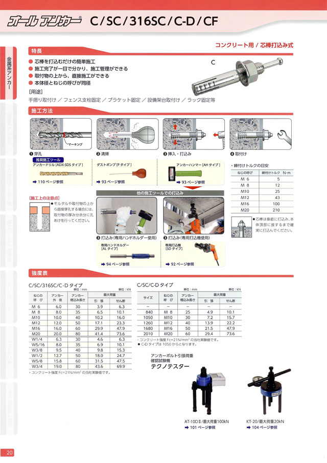 サンコー　テクノ　オールアンカーＳＣタイプ　ステンレス製　ミリねじ SC-1012 - 3