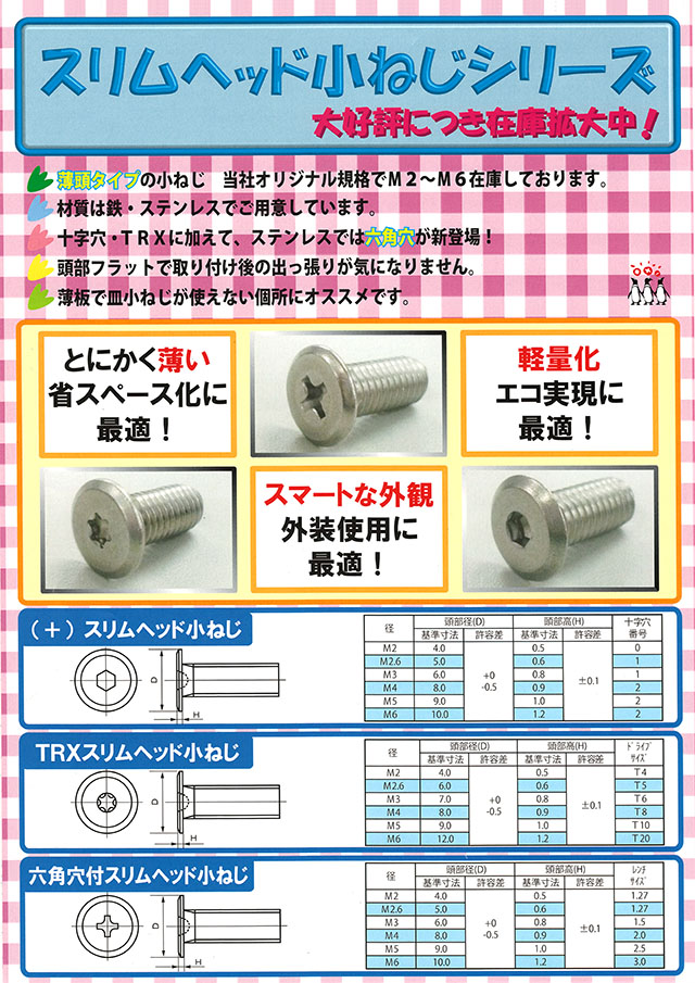 割引も実施中 スリムヘッド小ねじ SUS ｽﾘﾑﾍｯﾄﾞｺﾈｼﾞ 2.6 X 10 ｽﾃﾝﾚｽ 303､304､XM7等 ＢＫ ＳＵＳ黒染め 