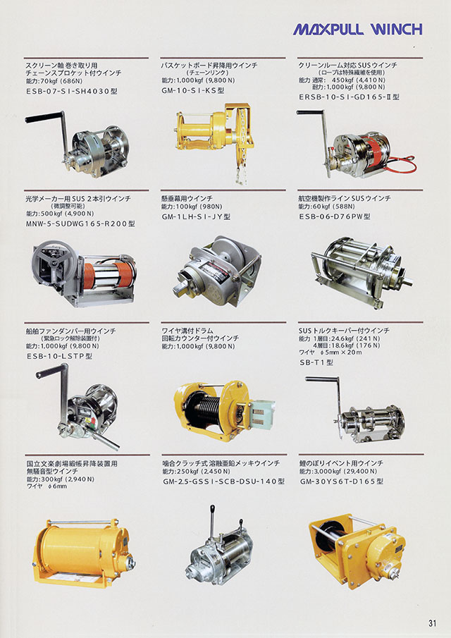 マックスプル ステンレス手動ウインチ(電解研磨) ESB3 - 5