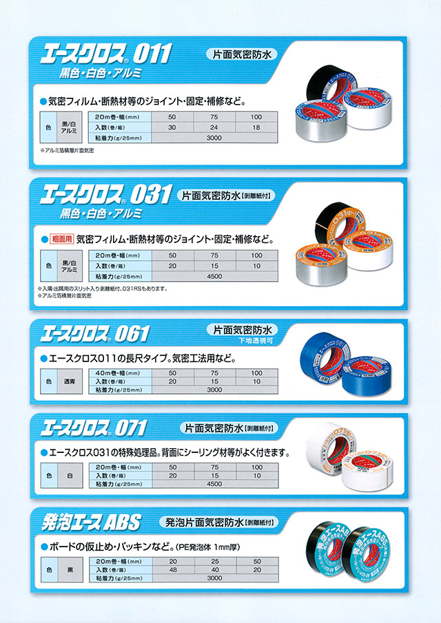 気密防水テープ 黒 片面 031 粗面用 エースクロス 15巻 75mm×20m ジョイント 固定 補修 - 4