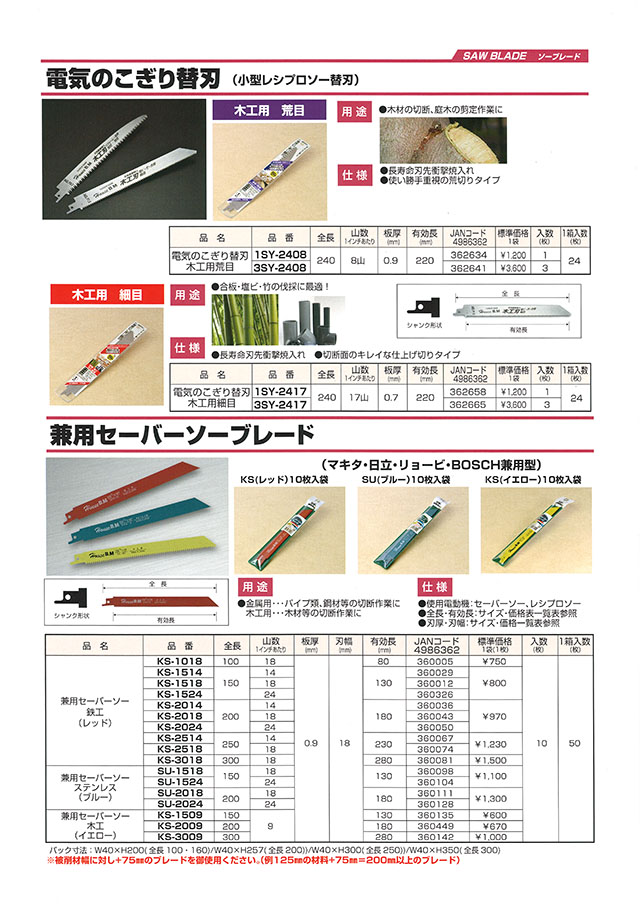 ハウスＢＭ 各種ブレード カタログ 丸甲金物株式会社