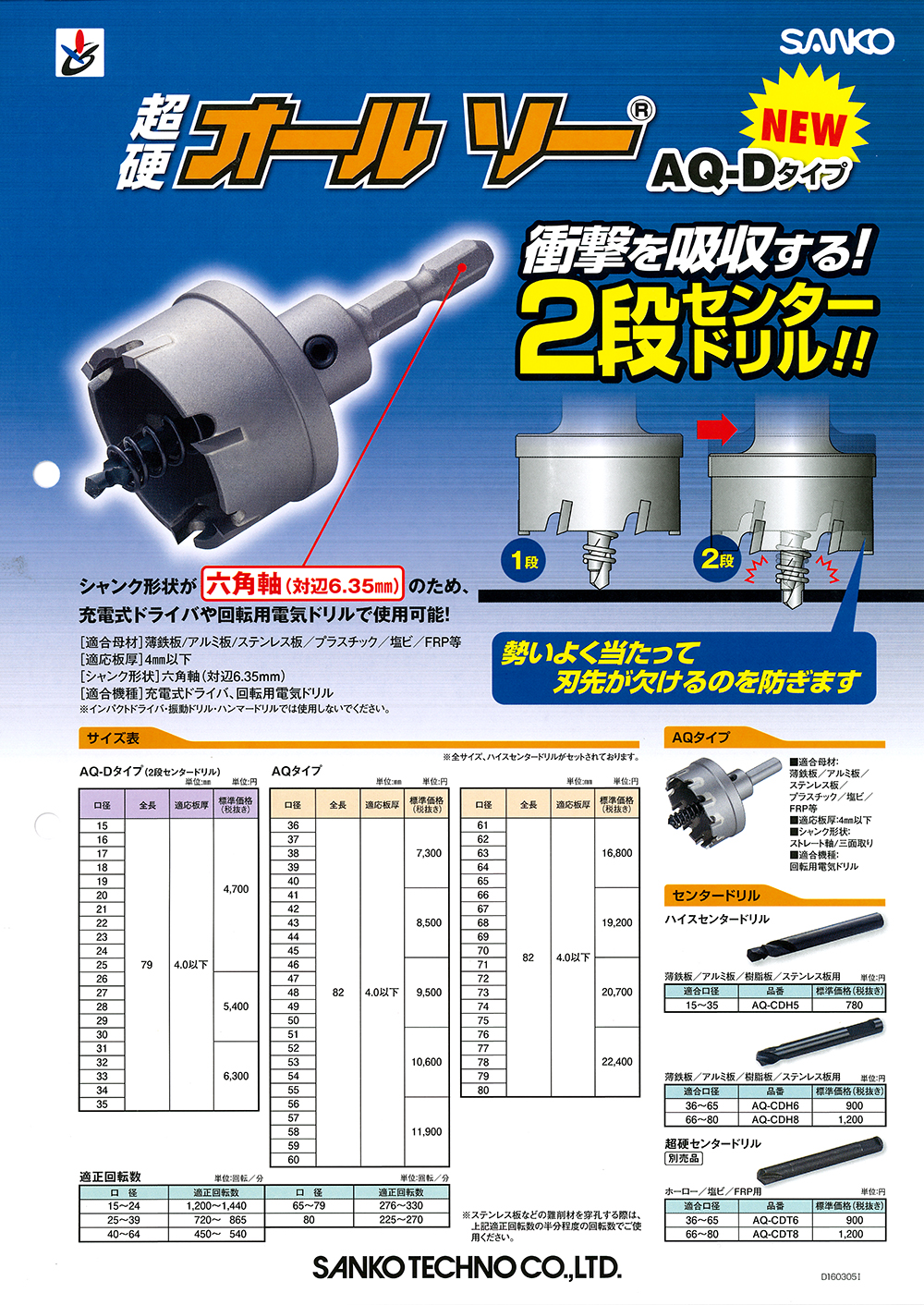 サンコーテクノ 超硬オールソー AQ-D｜丸甲金物