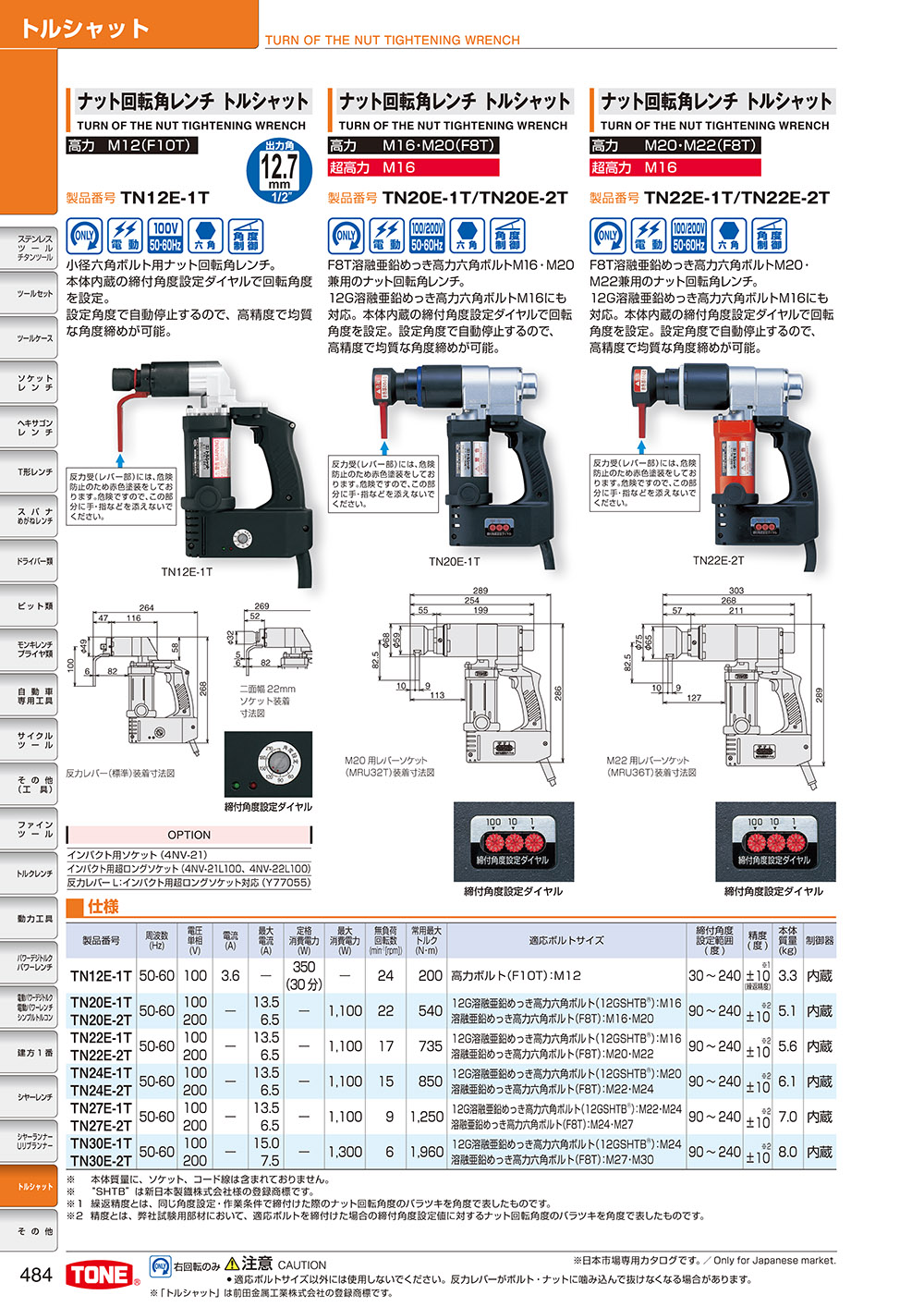 【超特価】 TONE M16 M20ナット回転角レンチ TN20E-1T 1台 498-2282 YA513 techimperu.com